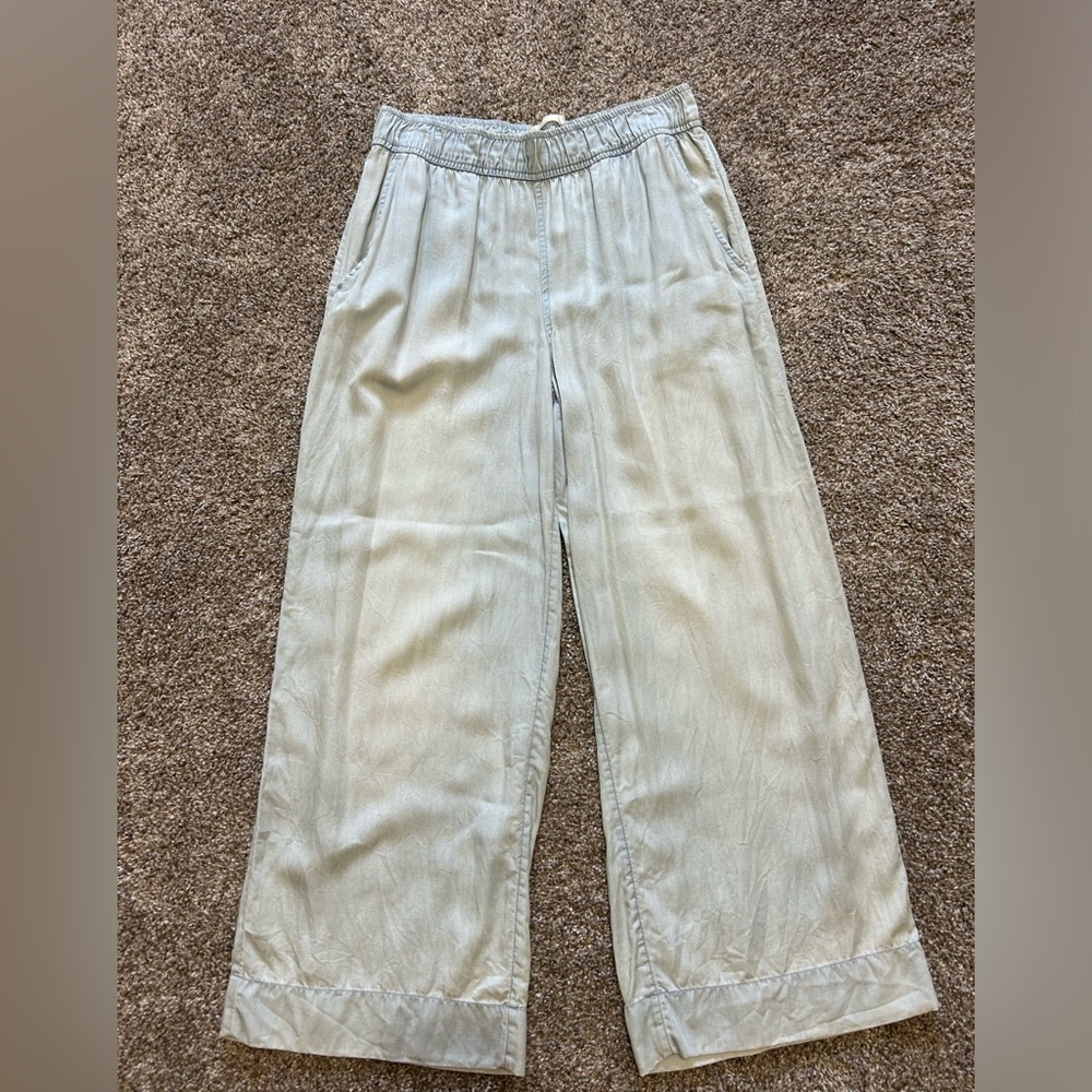 C&C California Light Blue Linen Denim Pants